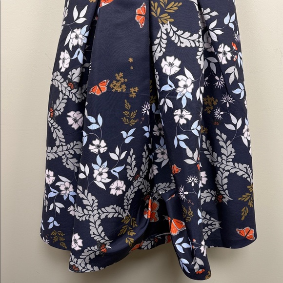 TED BAKER LONDON Bethah Kyoto Navy Floral Sleeveless Dress Sz 1 small - Picture 8 of 13